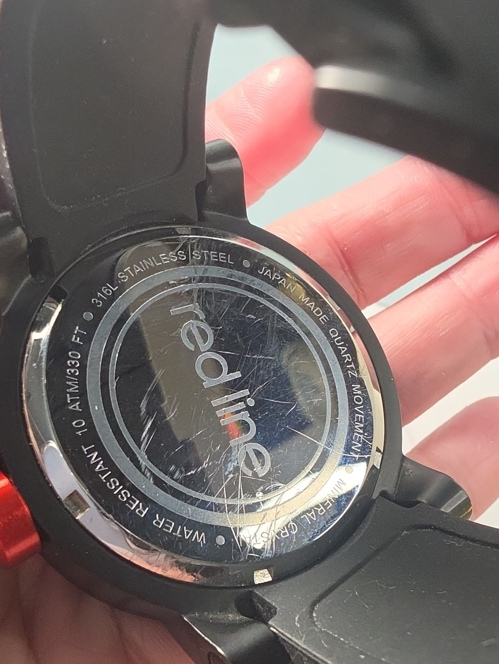 Redline Black Sport Watch with Red Accent Crown - Picture 4 of 5